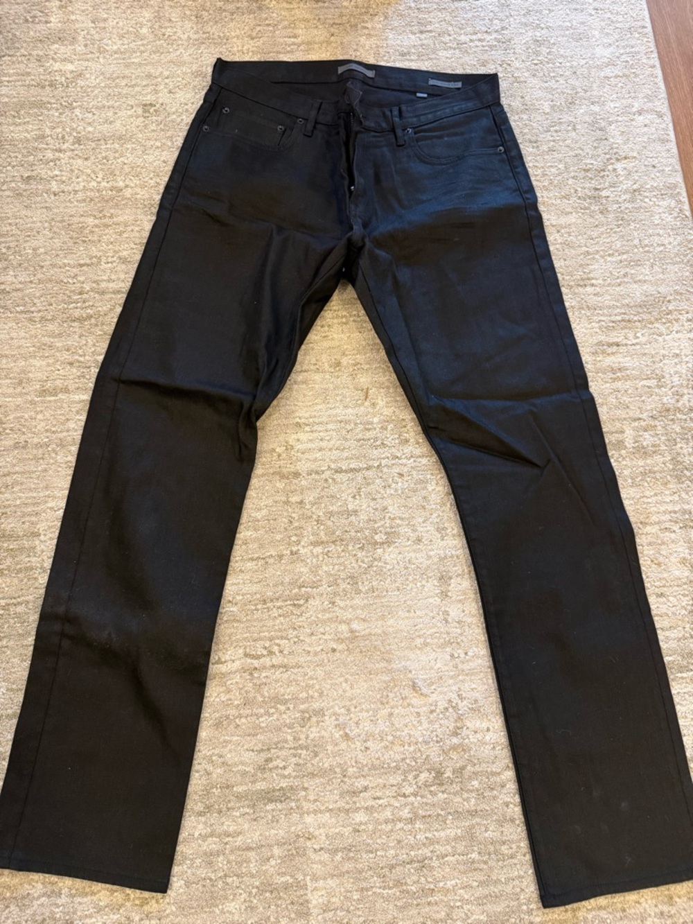 John Varvatos Coated black Jeans